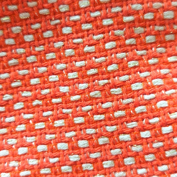 Tory Burch Orange-CreamTweed Pencil Skirt with Metallic Thread Detail - Picture 6 of 7
